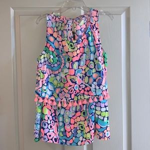 Two piece Lilly Pulitzer set with matching crop top and skirt